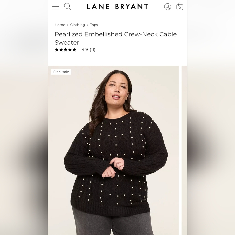 Lane Bryant Black Pearl SWEATER